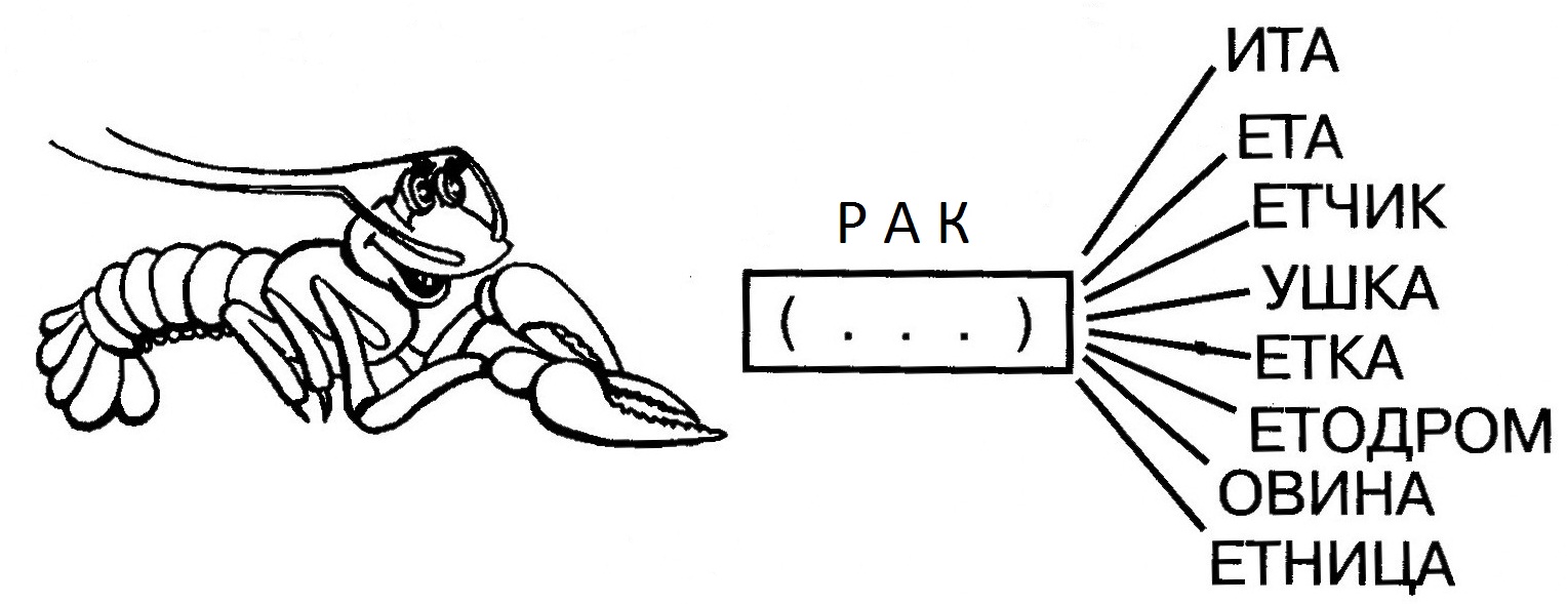Слова рак схема