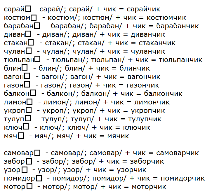 Упр 10 1. Сарайчик как образовано это слово. Письменно покажи как они образованы. Открой словарь на букву. Обратный словарь на к на Чик.